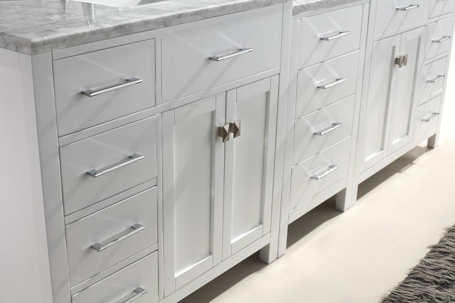 Virtu USA Caroline Parkway 93" White Double Bath Vanity Set - Bathroom Design Center