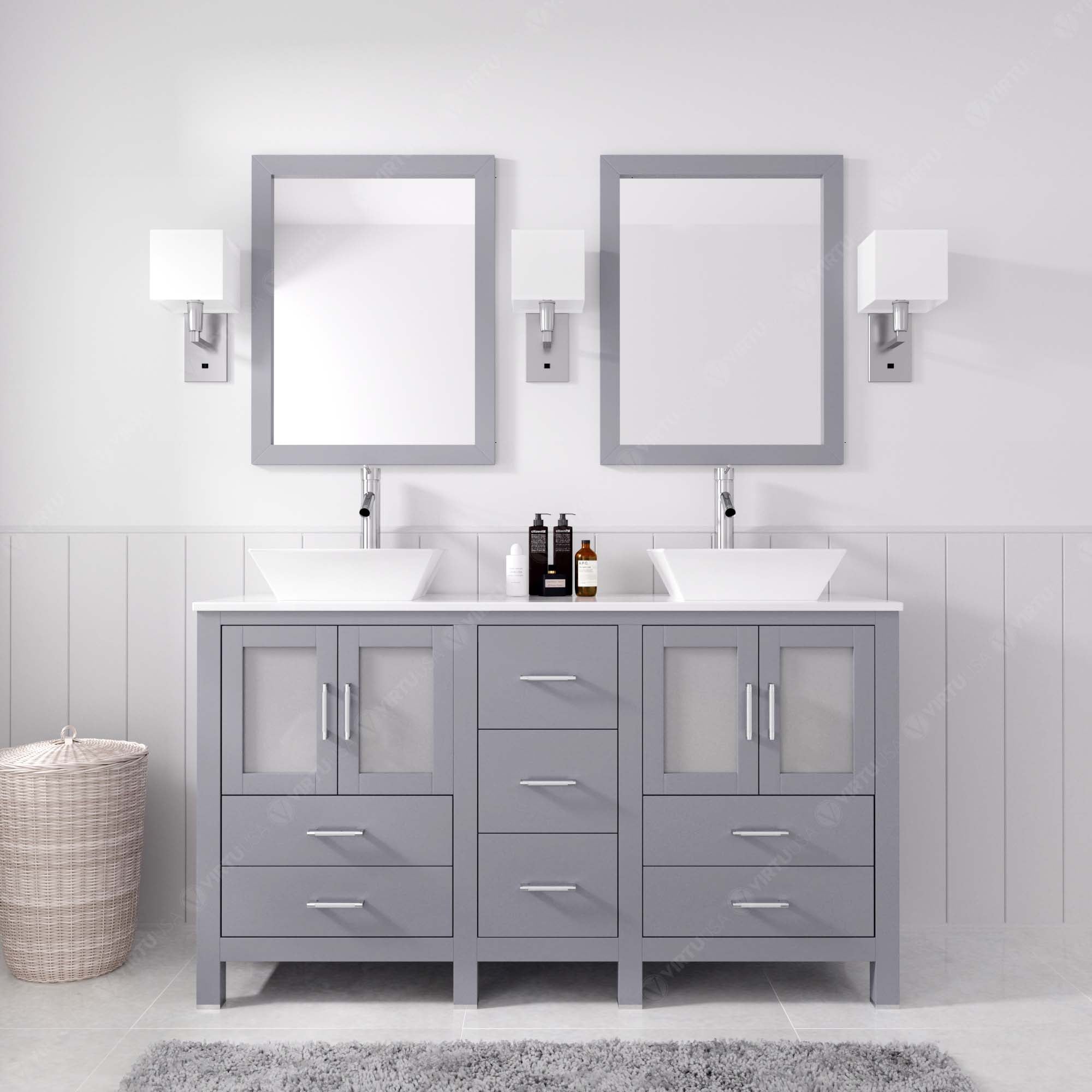 Virtu USA Bradford 60" Double Bath Vanity (multiple options)