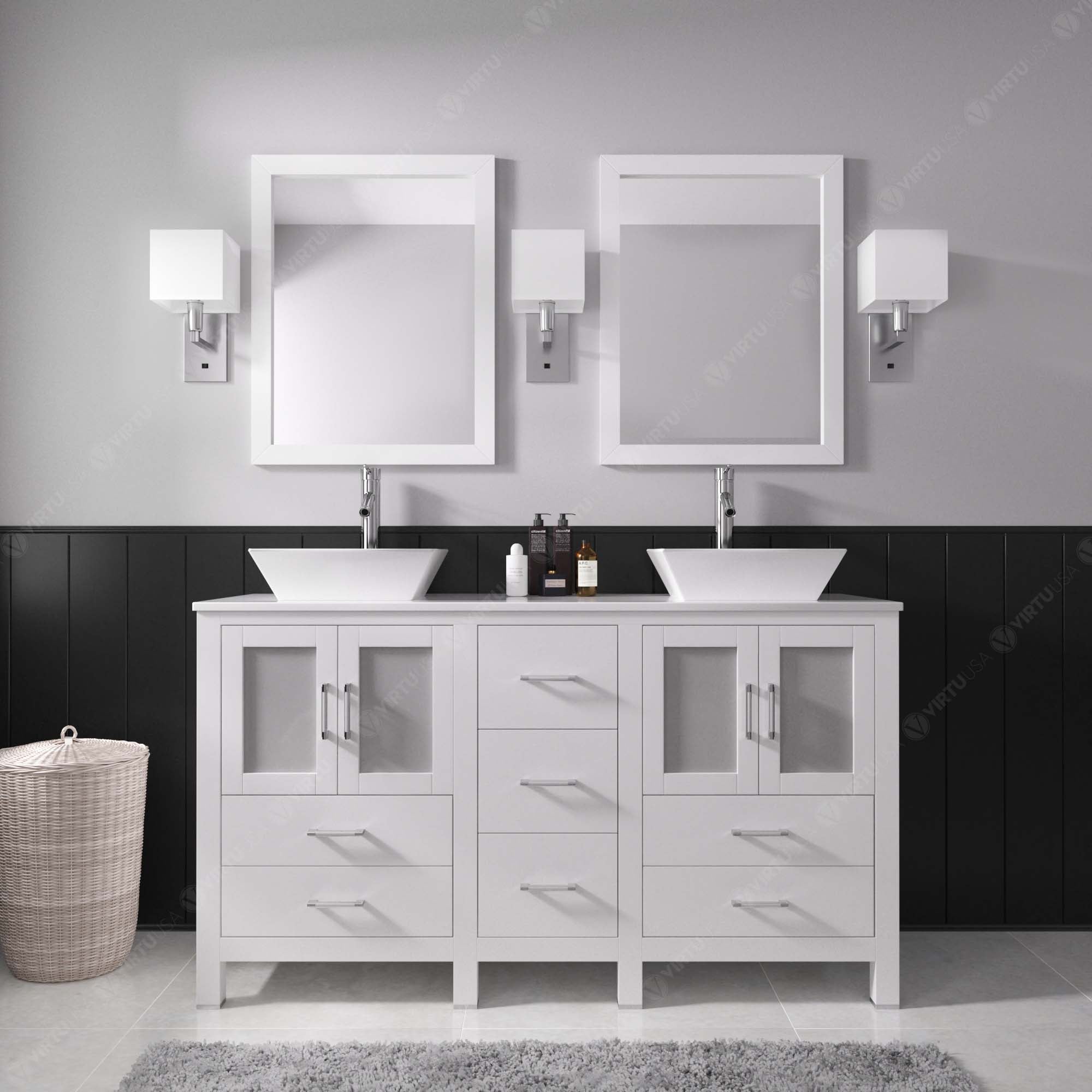 Virtu USA Bradford 60" Double Bath Vanity (multiple options)