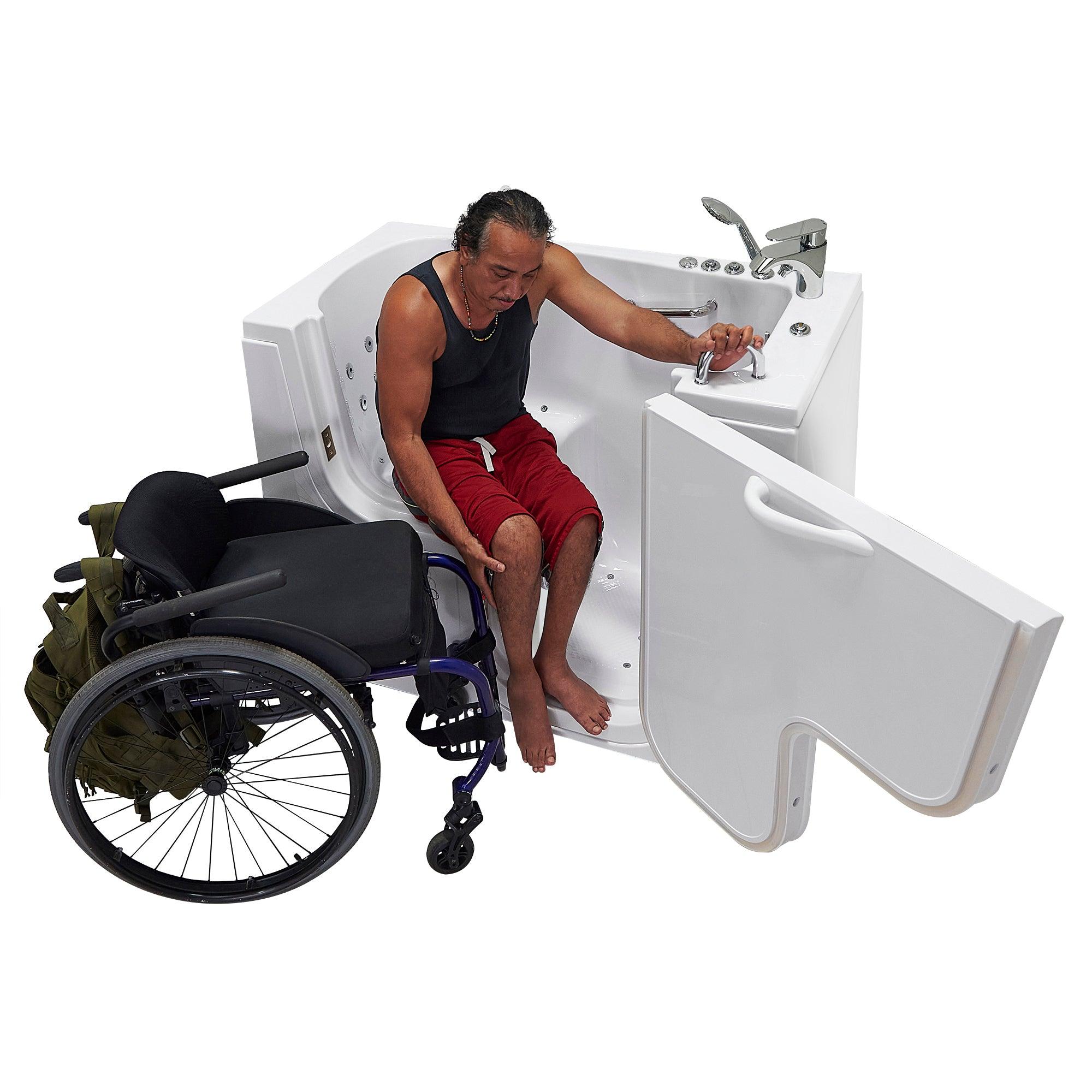 Ella Wheelchair Transfer 26" x 52" Acrylic Air and Hydro Massage Walk-In Bathtub - Bathroom Design Center