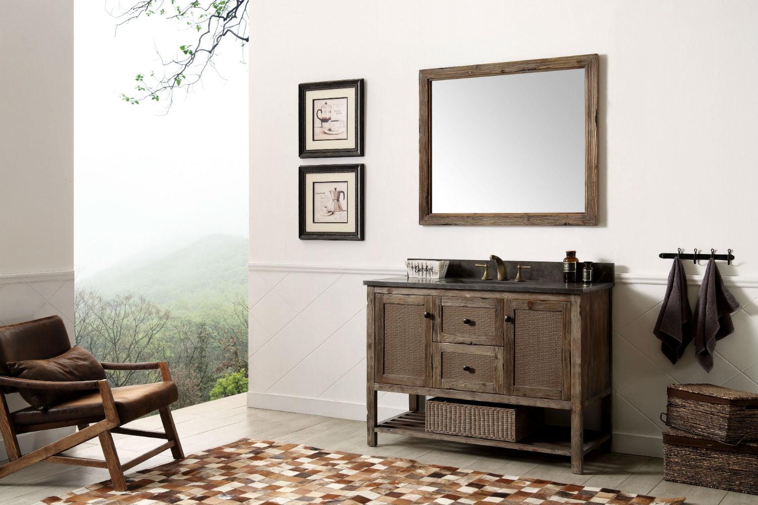 Legion Furniture 48" Solid Wood Vanity in with Marble Top - Bathroom Design Center