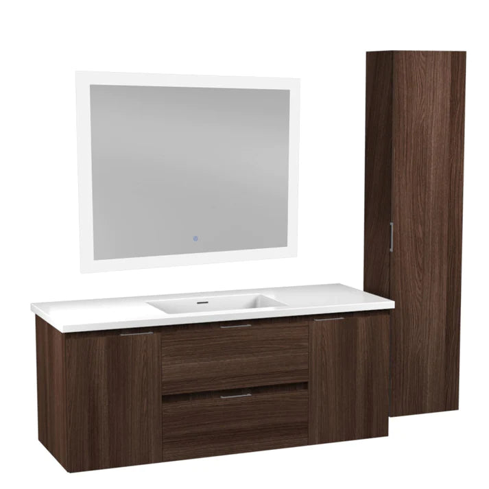 ANZZI 48 in. W x 20 in. H x 18 in. D Bath Vanity Set in Rich White with Vanity Top in White with White Basin and LED Mirror - Bathroom Design Center